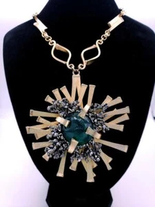 Rare 1970s NAPIER Bertolli Brutalist Massive Horseshoe Nail Pendant Necklace - Picture 1 of 8