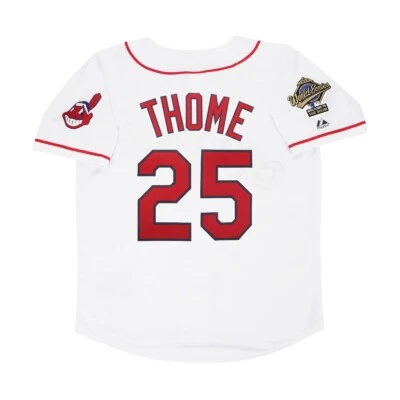 Jim Thome 1995 Cleveland Indians Home White World Series Men's Jersey - Image 1 of 4