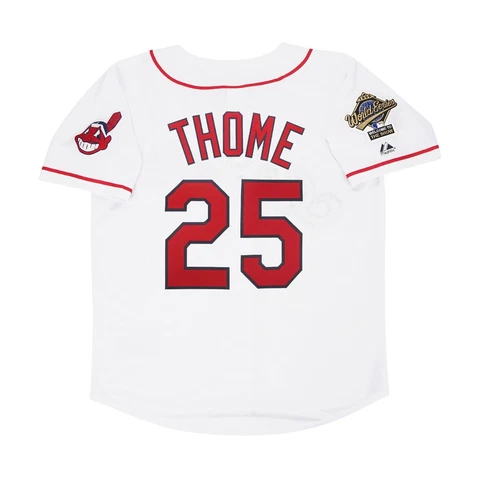 Jim Thome 1995 Cleveland Indians Home White World Series Men's Jersey Cover