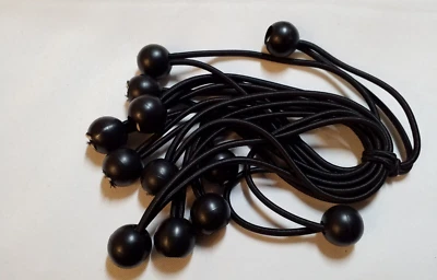 Ball Bungee 6" 12 Pack Black - Image 1 of 3