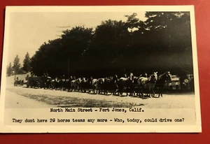 RPPC Fort Jones California 1980 Reprint Street Scene 29 Horse Drawn Wagon - Picture 1 of 3