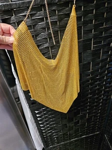 Womans Sequin/Chain Halter Top -Honey - Picture 1 of 4