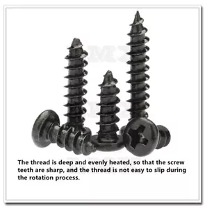 Tornillos autorroscantes cabeza pan Phillips negra M1 M1.2 M1.4 M1.5 M1.7 M2 M2.5 M3 - Imagen 1 de 58