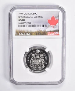 1974 MS68 Canadian 50C Uncirculated Set Issue NGC Canada Label - Picture 1 of 5