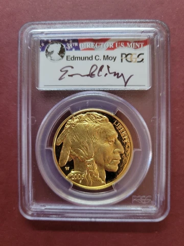 2006-W PCGS PR70 DCAM American Gold Buffalo $50 Ed Moy Signed Cover