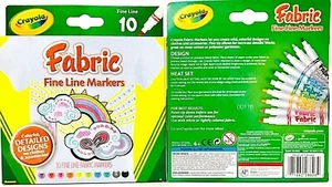 2 Packages Crayola Fabric 10 Fine Line Markers For Colorful Detail Designs - Picture 1 of 1