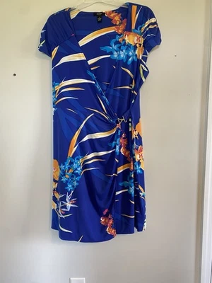 Alfani Women's Plus Floral Wrap Look Dress Tropical Vacationcore, Size 1X - Image 1 of 4