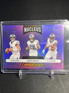 2024 Panini Obsidian Football Hurts Brown Barkley Nucleus Purple /50 Eagles 🔥 - Picture 1 of 5