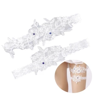 1 Paar Braut Hochzeit Strumpfband Spitze Strumpfbänder Deko für Braut und Brautjungfer - Bild 1 von 12