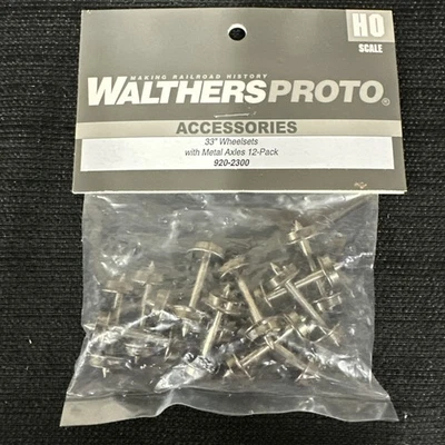 Walthers Proto 920-2300 (HO) 33" Turned Metal Wheelsets w/ Metal Axles (12-Pack) - Image 1 of 3