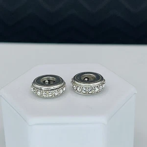 Brighton Stardust Charm Stop Spacers Clear Crystal Accents Silver-Tone Set of 2 - Picture 1 of 5
