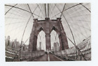 Postcard New York City Brooklyn Bridge? Black And White Vintage Advertising