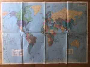 Map of the World Double Sided. Australia Reverse Side. Classic Vintage Piece - Picture 1 of 11