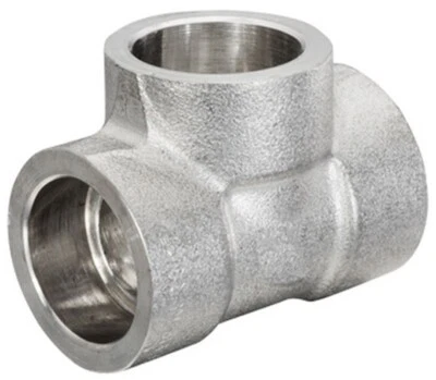 TEE, Reducing 2" x 3/4" Class 3000 Socket Weld End 304 Stainless Steel Fitting - Image 1 of 4