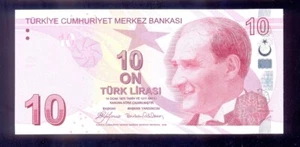 Turkey 10 Lira 2009 P223a UNC - Afbeelding 1 van 2