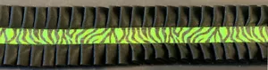 1&1/2" PLISSEE SCHWARZ SATIN STOFF BORTE FLUORESZIEREND ZEBRA MITTE 7 YARD - Bild 1 von 1