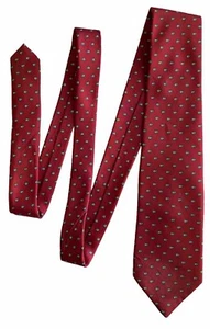 Red Geometric Silk Neck Tie Classic  Necktie - Woodmere Handmade Italy - Picture 1 of 4