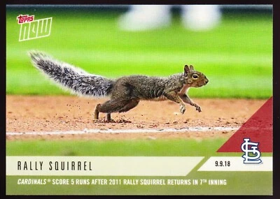 St. Louis Cardinals 2011 Rally Squirrel Returns vs Tigers 2018 Topps NOW #709 - Image 1 of 2