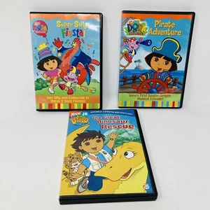Dora The Explorer Lot 3 Pirate Adventure/Super Silly Fiesta/Grt Dino Rescue DVD - Picture 1 of 2