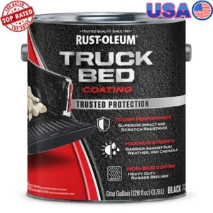 Black Truck Bed Coating Gallon Durable Non-Skid Finish Rust Protection Fenders - Picture 1 of 6