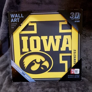 New Iowa Hawkeyes 3D Wall Art - Ready to Hang Sign 12x12" - Picture 1 of 7