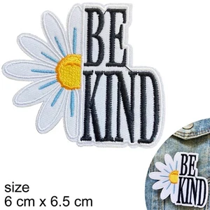 Be kind iron on patch kindness cordial compassion daisy flower iron-on patches - Picture 1 of 2