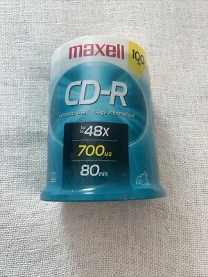 Maxell CD-R Data, 80 Minute, 700 MB, 48x 100 Pack Computer Use - Image 1 of 4