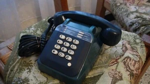 Téléphone Bleu fixe Ancien Bleu vintage 1983 Socotel - Photo 1/11