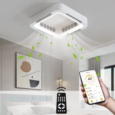 Invisible Bladeless Ceiling Fan Light Remote Control Fan Lamp Without Blades  - Image 1 of 4