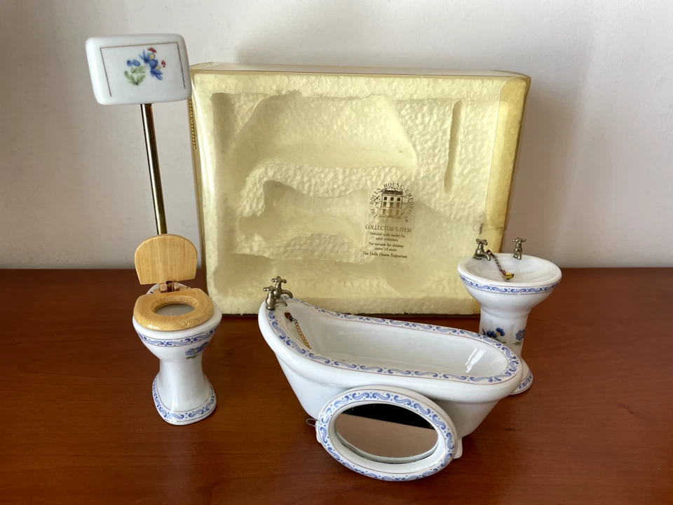 DOLLS HOUSE CASA DELLE BAMBOLE BAGNO BATHROOM  SET  1:12 DOLLS HOUSE EMPORIUM - Bild 1 von 3