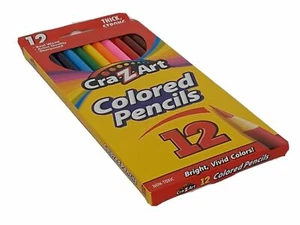 Color Pencils Artist Quality Sharpened 12 Colors Real Wood CraZArt - Picture 1 of 4