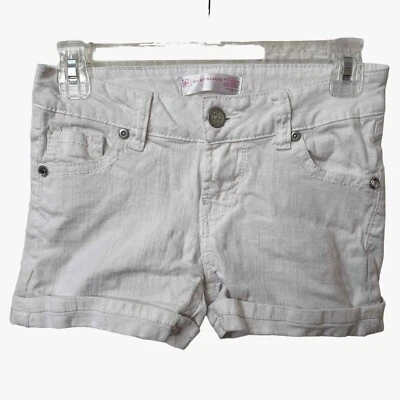 Pantalones Cortos No Boundaries Mujer Talla 1 Blanco Elástico Bordado Bolsillo Estrás Foto 1 de 4