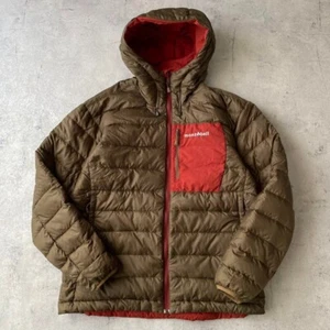 Excellent Used Montbell Men Down Jacket M Colorado Parka Reversible Brown Men's - Picture 1 of 9