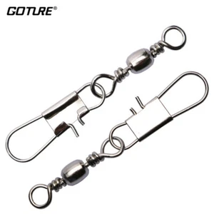 Goture 100pcs/lot Barrel Swivels Interlock Snaps Lure Connector Fishing Tackle - Picture 1 of 5