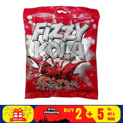 1 pacote de doces sabor FIZZY KOLA saboroso COLA 120g com centros efervescentes - Imagem 1 de 4