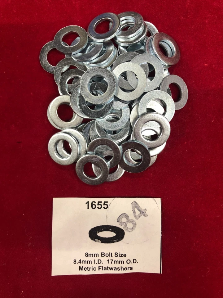 Juego de 25: nuevas arandelas planas de acero con acabado de zinc brillante de 8 mm VENDEDOR DE EE. UU. Envío gratuito Foto 1 de 1