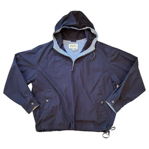 Eddie Bauer Vintage 80’s Windbreaker Pullover Jacke XL Baumwolle Blau Maritim - Bild 1 von 9