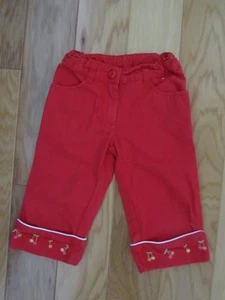 EUC GIRL GYMBOREE CHERRY BABY RED CAPRI PANTS CAPRIS 4 4T - Picture 1 of 2