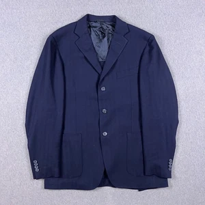 Boggi Milano Ermenegildo Zegna Blazer Mens 48 Unlined Blue Cotton Silk Blend - Picture 1 of 14