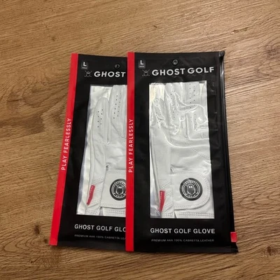 NEW! 2x Ghost Golf Left-Hand Womens Ladies Golf Glove Color White Size Large - Image 1 of 4