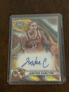 2025 Bowman’s Best Basketball Gold Justice Carlton Autograph Card # 29/50 - Picture 1 of 6