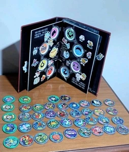 Lot of 40 Yo-Kai Watch Medals Tokens Mixed, 2 Holo, 1 Binder Organizer Stickers - Picture 1 of 24