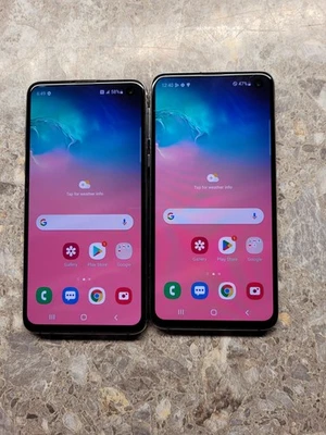 Lot of 2 Samsung Galaxy S10E G970U 128GB White CRACKED BACK GLASS WORKING! - Image 1 of 4