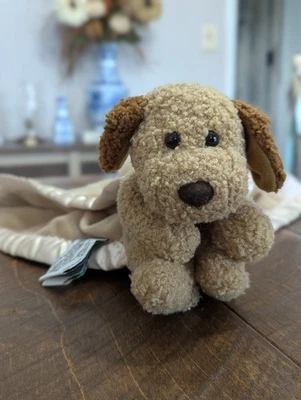Rich My Banky Brown Stuffed Plush Puppy Dog Security Blanket Satin binding lovey - Image 1 of 4