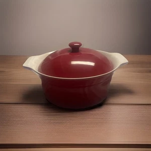 Sur La Table Red 2 QT Stoneware Covered Casserole w/Lid Everyday Stoneware - Picture 1 of 5