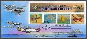 Peterman Hand Painted Set of 5 Classic American Aircraft Sc.#3142a-t First Day - Picture 1 of 5
