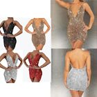 Womens Dresses Backless Mini Dress Banquet Clubwear Ruched Party Gown Prom