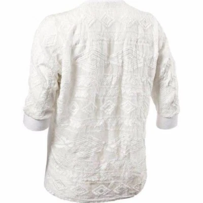 CAbi Waverly Top Small  Style #773 White Dolman Top Aztec Burnout 100% Linen - Изображение 1 из 4