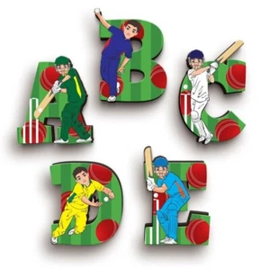 Cricket Sports Wooden Letters for Boys and Girls Names on Bedroom Doors & Walls - Picture 1 of 12