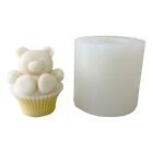 3D Silicone Muffin Cup Bear Mold Soap Making Present Accessory